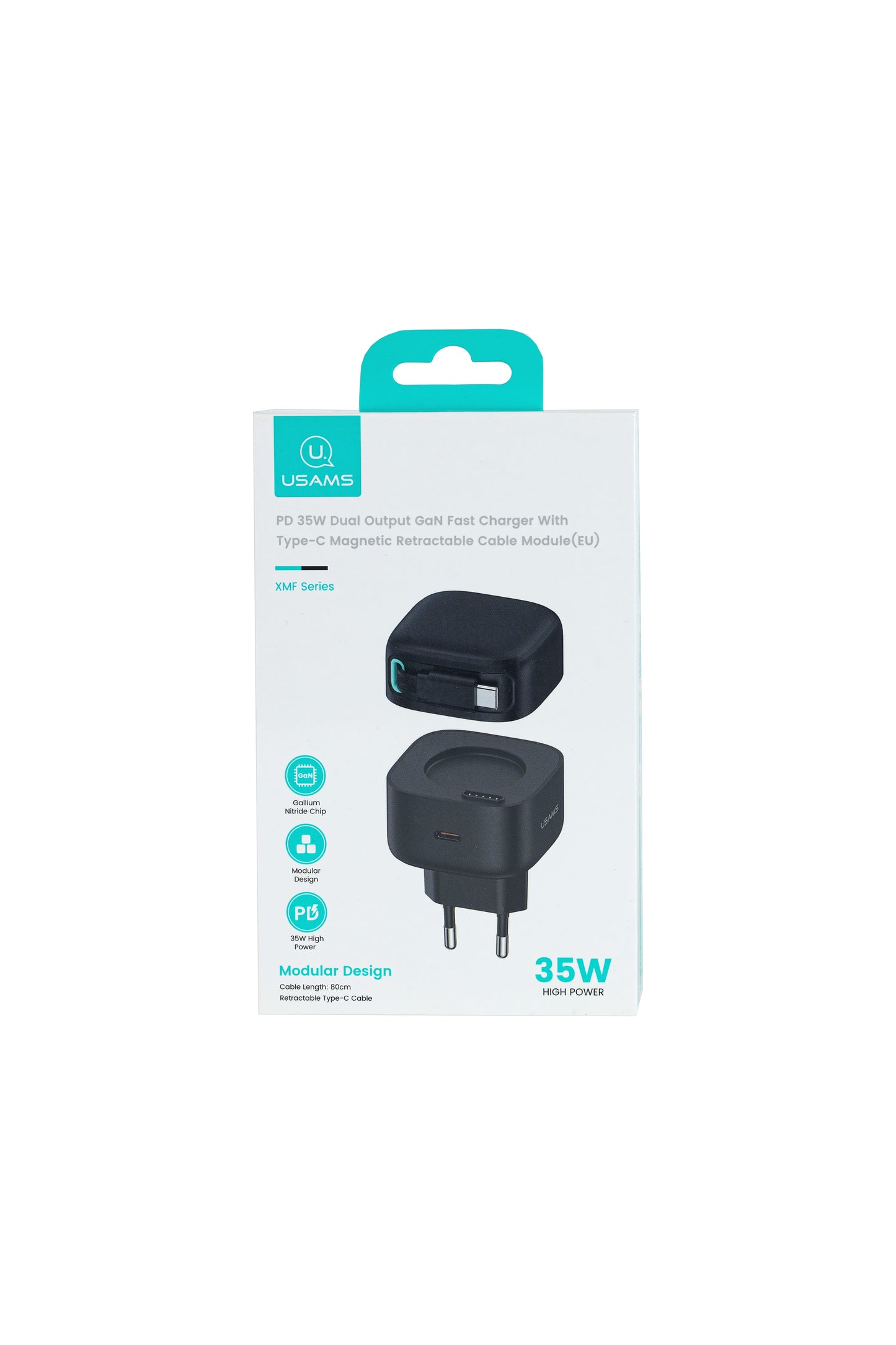 Charger USAMS PD 35W DUAL OUTPUT GAN (TYPE C+TYPE C) Black