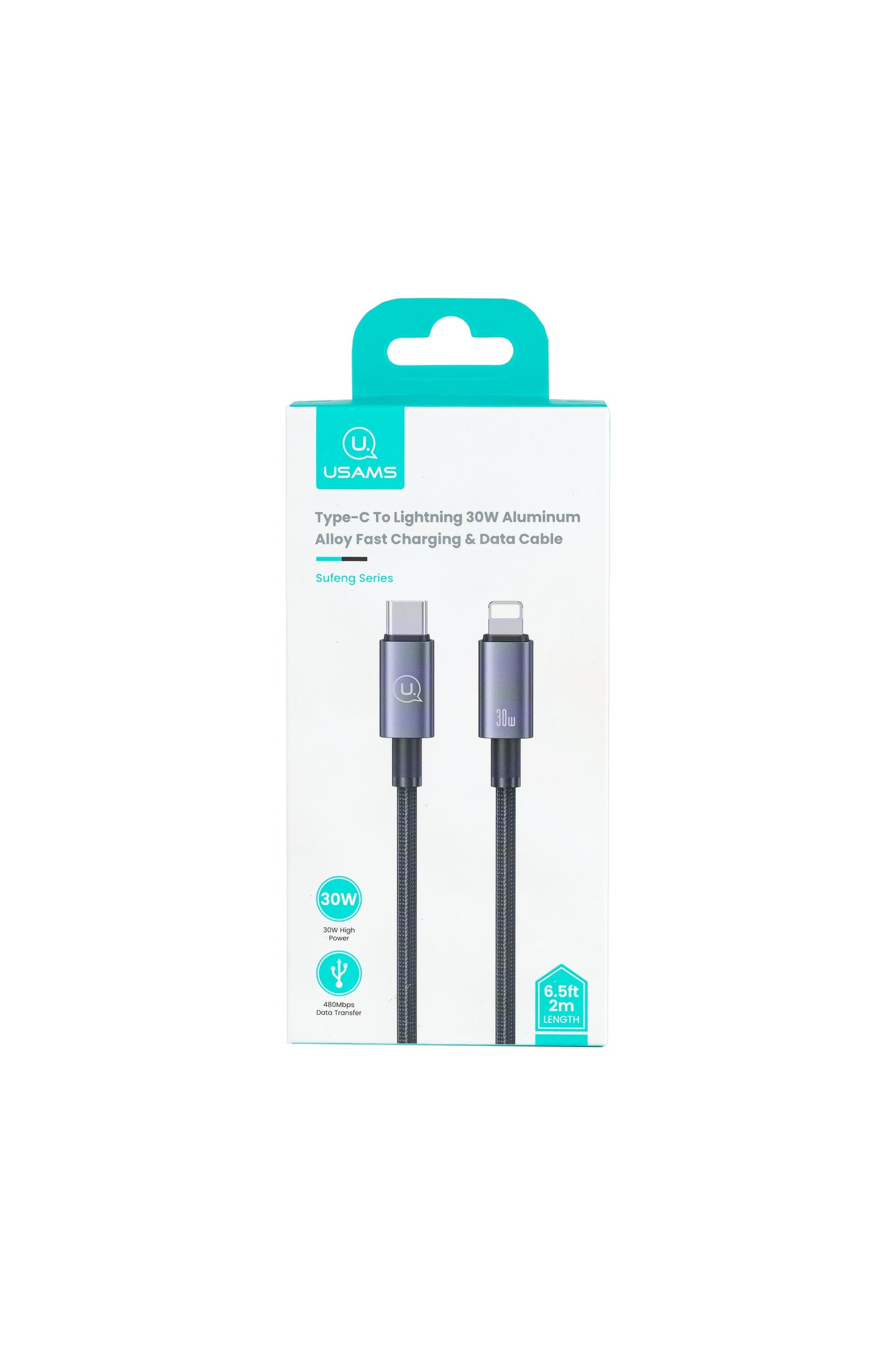 USAMS US-SJ662 Type C to Lightning 30W Aluminum Alloy Fast Charging & Data Cable 2 m